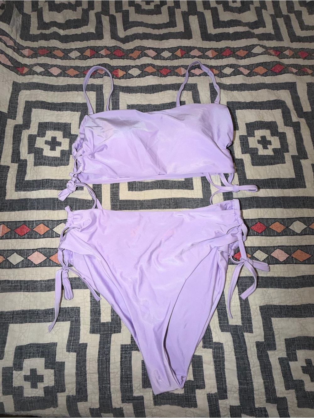 Woman’s Lavender Tie-Side Bikini Set